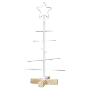 vidaXL Kovinsko božično drevesce s stojalom KUOPIO 60 cm Jeklo Bela