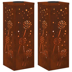 vidaXL Solarno LED svetilo za pot 2 kos Toplo bela 18 x 18 x 50 cm