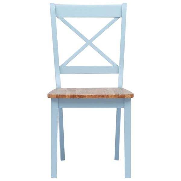 vidaXL Jedilni stoli 2 kosa sivi in naravni trdni kavčukovec