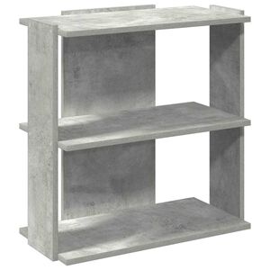 vidaXL Knjižna omara 3-nadstropna beton. siva 60x30x60 cm inž. les