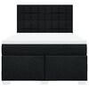 vidaXL Box spring postelja z vzmetnico črna 160x200 cm blago
