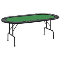 vidaXL Zložljiva poker miza za 10 igralcev zelena 206x106x75 cm