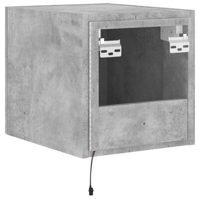 vidaXL Stenska TV omarica z LED lučkami betonsko siva 30,5x35x30 cm
