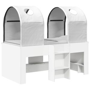 vidaXL Postelja s Tunnela 4 pcs Bela Inženirski les
