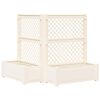 vidaXL Velik cvetličnik s treliso 2 pcs Bela 143 x 143 x 133,5 cm PP