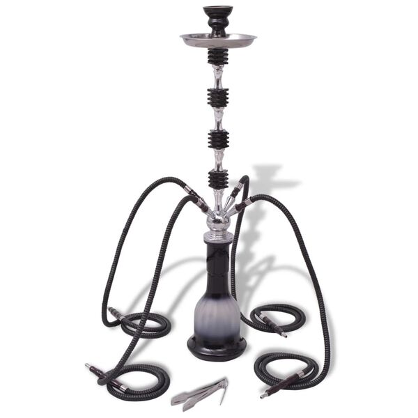 vidaXL Vodna Pipa/Hookah/&Scaron;i&scaron;a s 4 Cevmi Črna XXL 83 cm