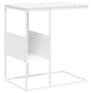 vidaXL Stranska mizica bela 55x36x59,5 cm inženirski les