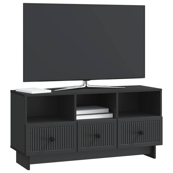 vidaXL TV omarica s predalom Črna 102 x 34,5 x 50 cm Inženirski les