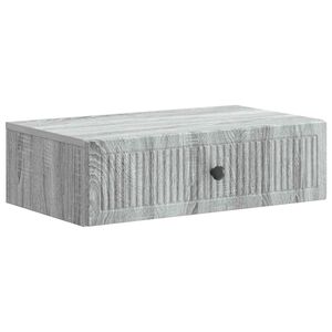 vidaXL Stenska stranska miza Siva Sonoma 59 x 34,5 x 17 cm