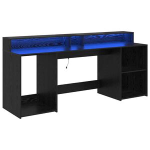vidaXL Miza s predalom Črni hrast 200 x 55 x 91 cm Inženirski les