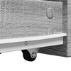 vidaXL Ozka kopalniška kredenca s kolesi siva sonoma inženirski les