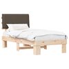 vidaXL Posteljni okvir z oblazinjenim vzglavjem Taupe 90 x 200 cm