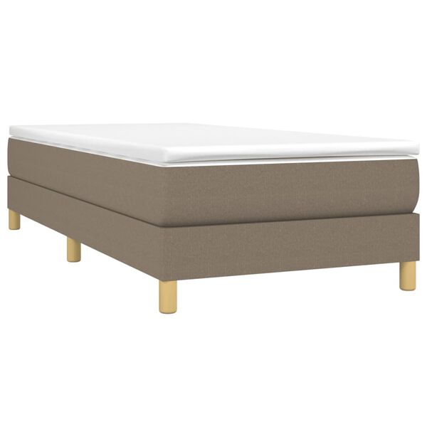 vidaXL Box spring postelja z vzmetnico taupe 100x200 cm blago