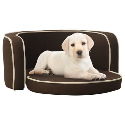 vidaXL Zložljiv pasji kavč rjav 76x71x30 cm s platneno pralno blazino