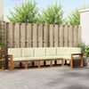 vidaXL Zunanja garnitura za sedenje z blazino 6 pcs Naravna in smetana