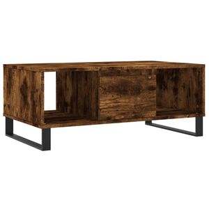 vidaXL Klubska mizica dimljeni hrast 90x50x36,5 cm inženirski les