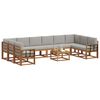 vidaXL Zunanja garnitura za sedenje 11 pcs Naravna in svetlo siva