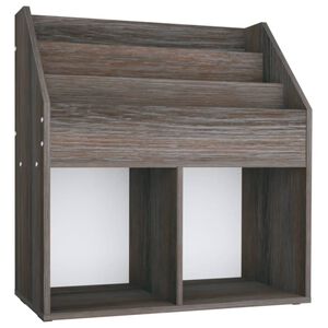 vidaXL Otro&scaron;ko stojalo za revije siva in sonoma 71x30x78,5 cm inž. les
