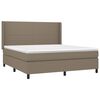 vidaXL Box spring postelja z vzmetnico LED taupe 180x200 cm blago