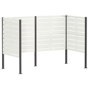 vidaXL Zaslon za smetnjak 167 x 85 x 113 cm Jeklo Bela
