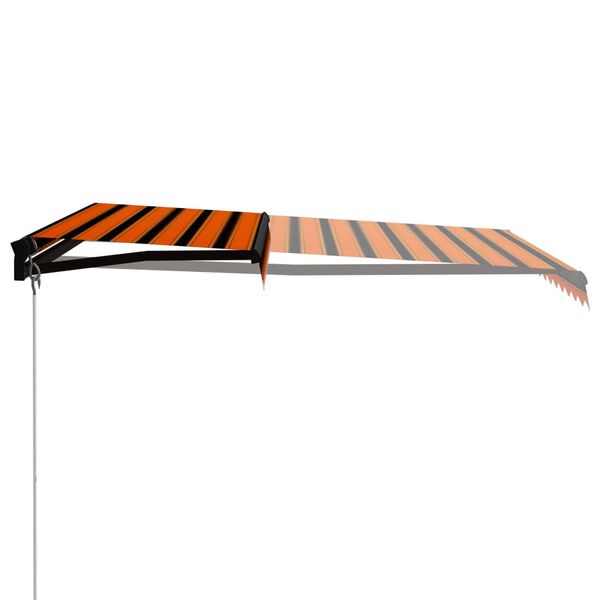 vidaXL Ročno zložljiva tenda 300x250 cm oranžna in rjava