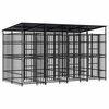 vidaXL Zunanji pasji boks s streho jeklo 7,37 m&sup2;