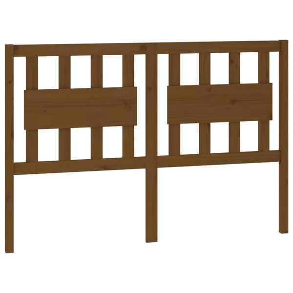 vidaXL Posteljno vzglavje medeno rjavo 145,5x4x100 cm trdna borovina