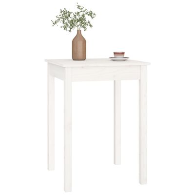 vidaXL Jedilna miza bela 55x55x75 cm trdna borovina