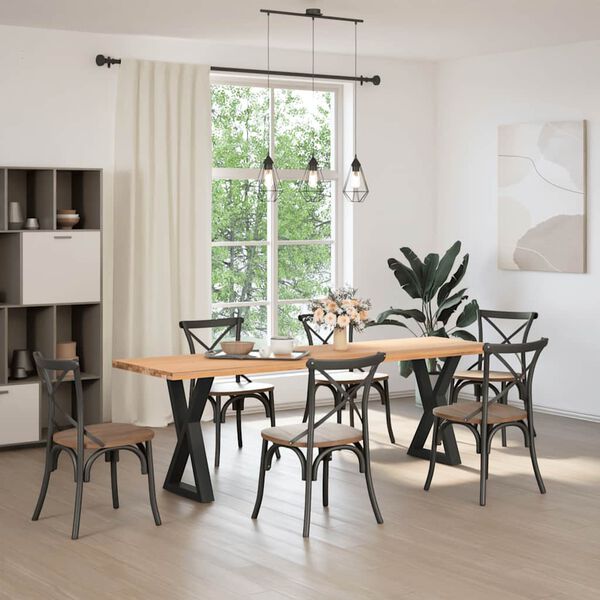 vidaXL Noge za jedilno mizo 2 kosa črne 50 x (72-73,3) cm jeklo