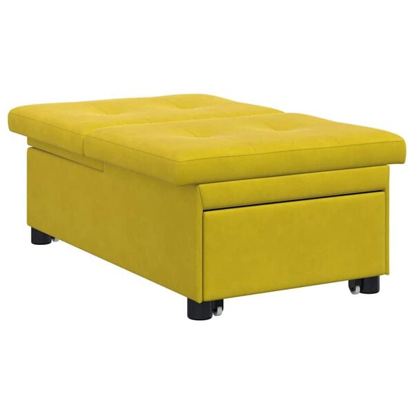 vidaXL Sofa postelja Rumena 194 x 67 x 82 cm Žamet