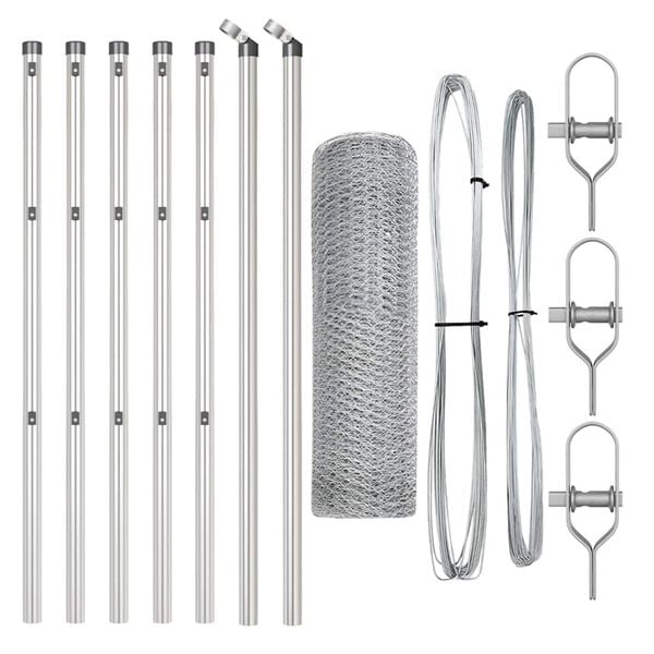 vidaXL Steber ograje. srebrna 10 x 0,8 m (13 mm mreža) Jeklo