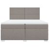 vidaXL Box spring postelja z vzmetnico taupe 200x200 cm blago