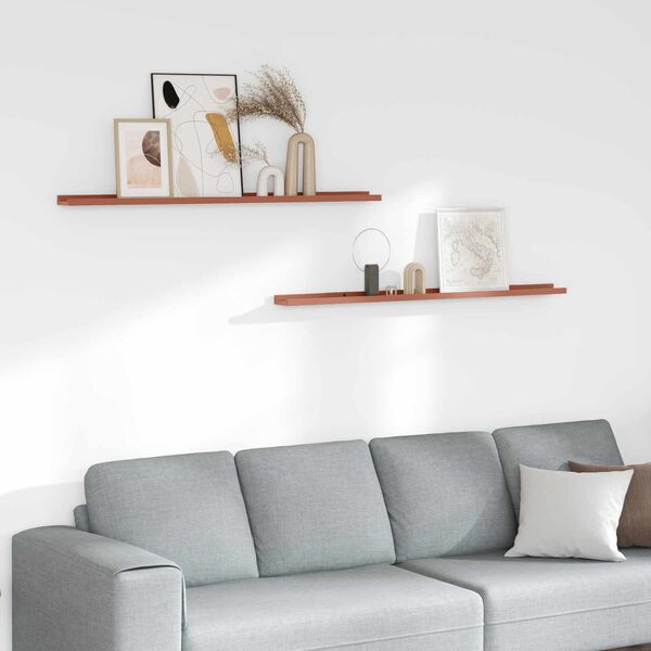 vidaXL Stenska polica 2 pcs Rdeča 115 x 9 x 3 cm Konstruiran les