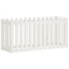 vidaXL Vrtna visoka greda z ograjico bela 150x50x70 cm trdna borovina