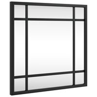 vidaXL Stensko ogledalo črno 30x30 cm kvadratno železo