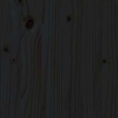 vidaXL Posteljni okvir črn iz trdnega lesa 75x190 cm