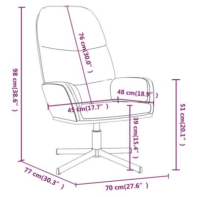 vidaXL Stol za sproščanje s stolčkom rjavo umetno usnje