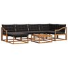vidaXL Zunanja garnitura za sedenje z blazino 19 pcs Naravna in črna