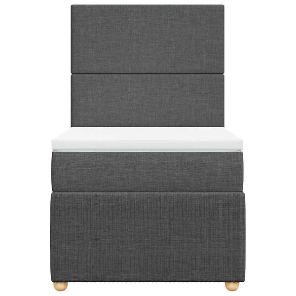 vidaXL Box spring postelja z vzmetnico temno siva 90x190 cm blago