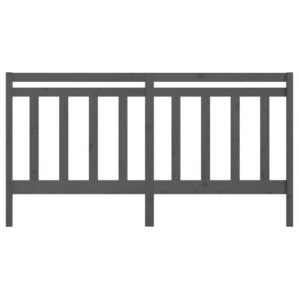 vidaXL Posteljno vzglavje sivo 206x4x100 cm trdna borovina
