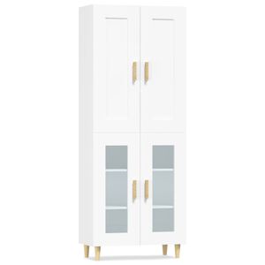 vidaXL Visoka omara bela 69,5x34x180 cm inženirski les