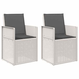vidaXL Vrtni jedilni stoli 2 pcs Bela in antracit PP