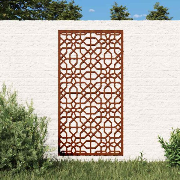 vidaXL Vrtna stenska dekoracija 105x55 cm corten jeklo mavra