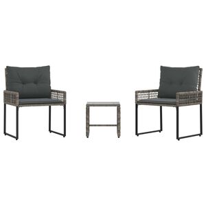 vidaXL Zunanji pohi&scaron;tveni set z blazino 3 pcs Siva