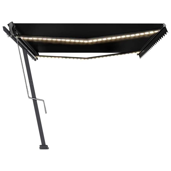 vidaXL Avtomatska tenda LED + senzor 500x300 cm antracitna