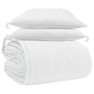 vidaXL Komplet odej z blazino 3 pcs Bela Perje