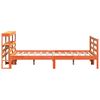 vidaXL Posteljni okvir brez vzmetnice vo&scaron;čeno rjav 135x190 cm borovina