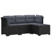 vidaXL 4-sedežna vrtna sofa z blazinami, rattan videz PP Antracit