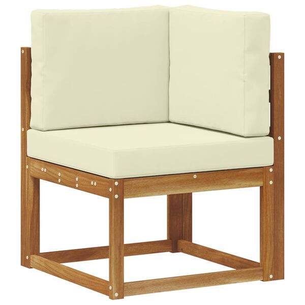 vidaXL Zunanja garnitura za sedenje z blazino 4 pcs Naravna in smetana