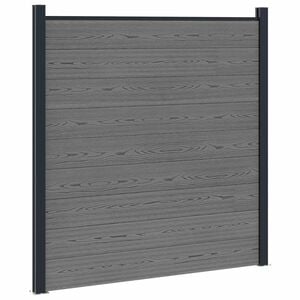 vidaXL Komplet ograj 180 x 186 cm WPC in aluminij Siva